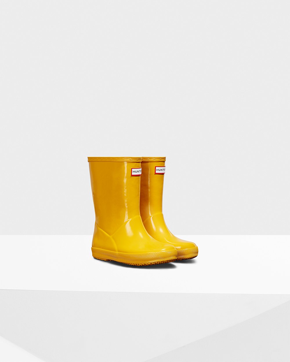 Kids Rain Boots - Hunter Original First Classic Gloss (48UAXIDBC) - Yellow